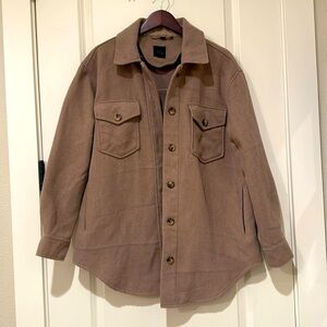 Thick cotton shirt jacket with pockets